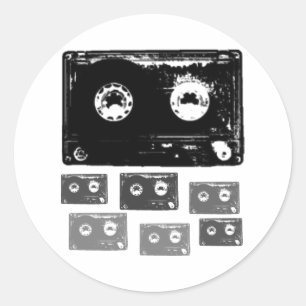 Muziekontwerp voor Retro! Ronde Sticker