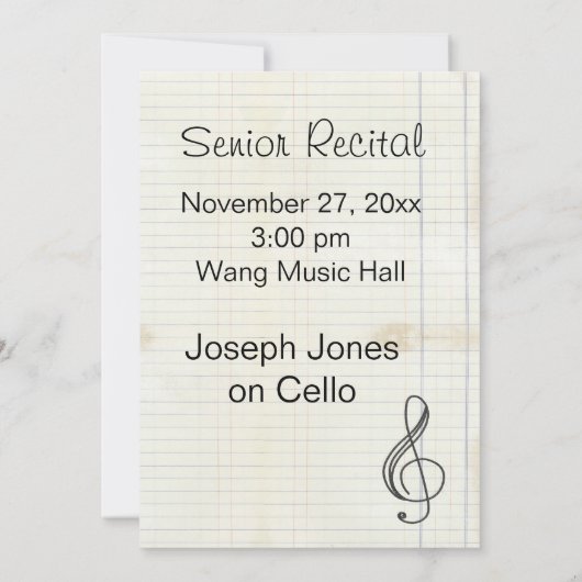 muziekopname kaart (Achterkant)