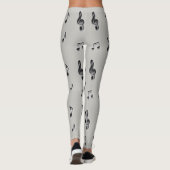 Muziekoverlagen Musical Note Black en Grey Leggings (Achterkant)