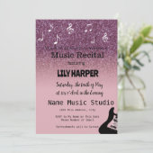 Muziekoverweging Elegant Note Confetti Invitation Kaart (Staand voorkant)