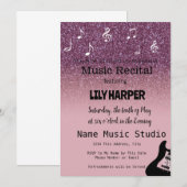 Muziekoverweging Elegant Note Confetti Invitation Kaart (Voorkant / Achterkant)