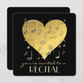 muziekoverweging gouden hart en noten kaart (Voorkant / Achterkant)