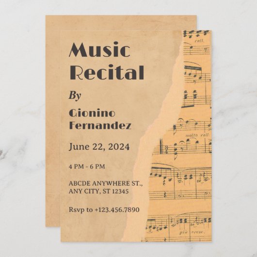  muziekoverweging kaart (Voorkant / Achterkant)