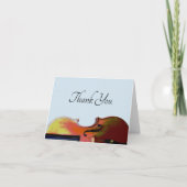 Muziekoverweging legant Violin Blue Hartelijk dank Bedankkaart (Voorkant)