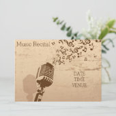 Muziekoverweging retro  vooprestaties kaart (Staand voorkant)