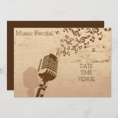 Muziekoverweging retro  vooprestaties kaart (Voorkant / Achterkant)