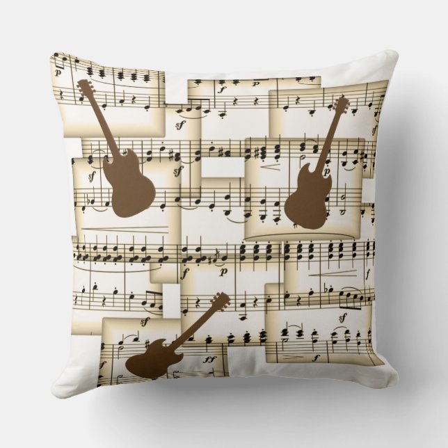 muziekpapier achterzijde gitaren kussen (Achterkant)