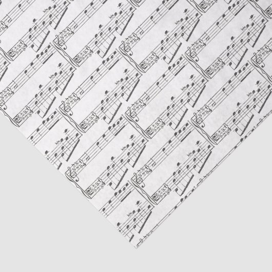 Muziekpapier voor  vellen tissuepapier (Detail)