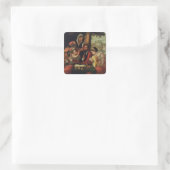 Muziekpartij Vierkante Sticker (Tas)