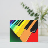 Muziekpartijkleuren toetsenbord briefkaart (Staand voorkant)