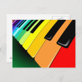 Muziekpartijkleuren toetsenbord briefkaart (Voorkant / Achterkant)