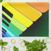 Muziekpartijkleuren toetsenbord theedoek (Gevouwen)