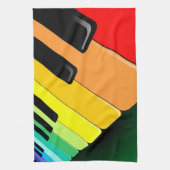 Muziekpartijkleuren toetsenbord theedoek (Verticaal)