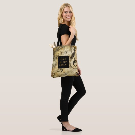muziekpartitie tote bag (Op model)