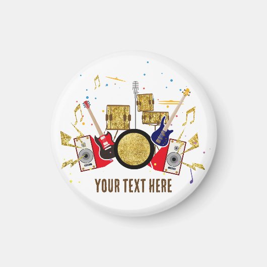 muziekparty guitar drum set musical magneet (Voorkant)