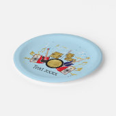 muziekparty guitar drum set musical papieren bordje (Gekanteld)