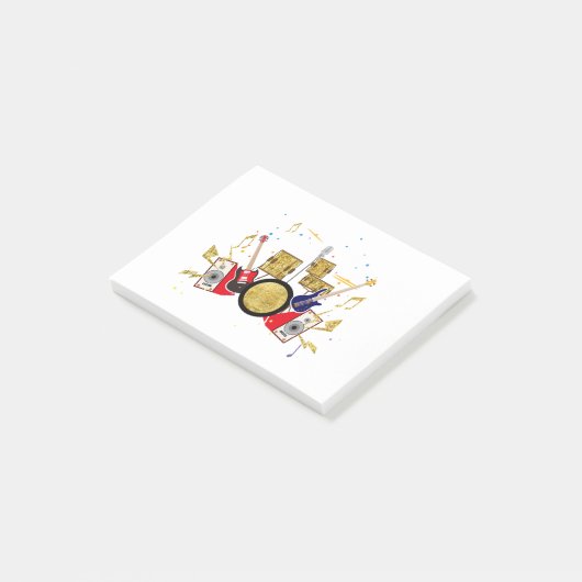 muziekparty guitar drum set musical post-it® notes (Schuin)