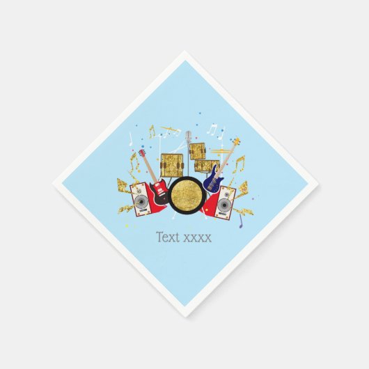 muziekparty guitar drum set musical servet (Hoek)