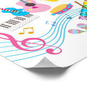 muziekparty guitar drum set musical, welkomstbord poster (Hoek)