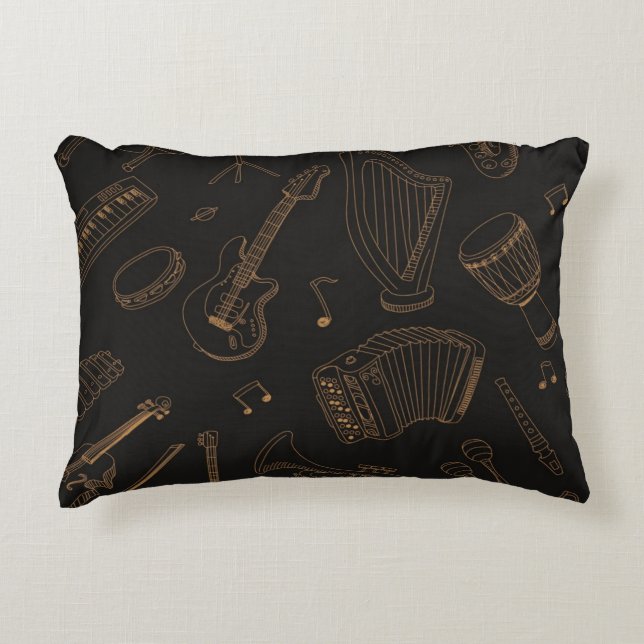 Muziekpatroon Accent Kussen (Voorkant)