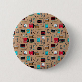 Muziekpatroon, akoestische sessie, rock-'n-roll, I Ronde Button 5,7 Cm