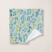 Muziekpatroon Bad Handdoek (Wasdoekje)