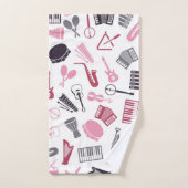 Muziekpatroon Bad Handdoek (Handdoek)
