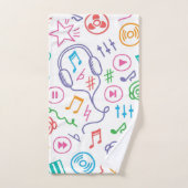 Muziekpatroon Bad Handdoek (Handdoek)