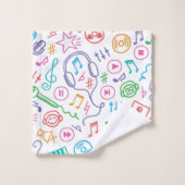 Muziekpatroon Bad Handdoek (Wasdoekje)