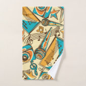 Muziekpatroon Bad Handdoek (Handdoek)