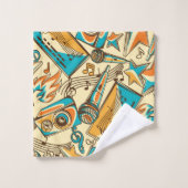Muziekpatroon Bad Handdoek (Wasdoekje)