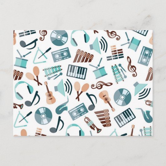 Muziekpatroon Briefkaart (Voorkant)