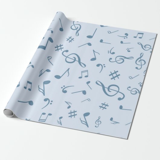 Muziekpatroon Cadeaupapier (Uitgerold)