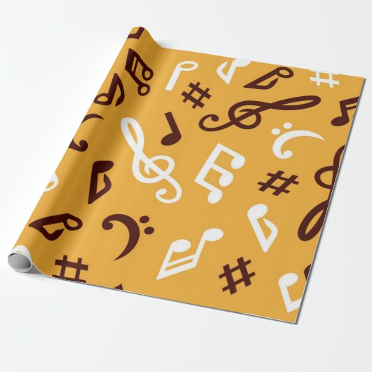 Muziekpatroon Cadeaupapier (Uitgerold)