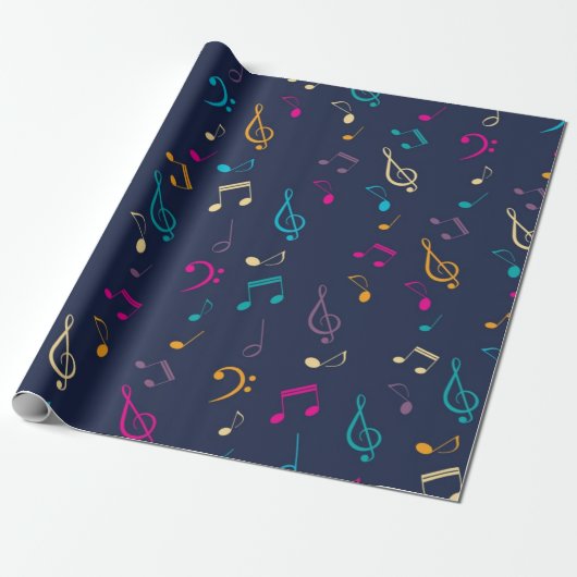 Muziekpatroon Cadeaupapier (Uitgerold)