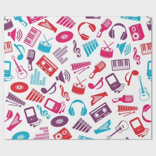 Muziekpatroon Cadeaupapier (Vlak)