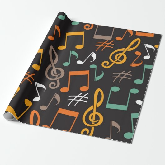 Muziekpatroon Cadeaupapier (Uitgerold)