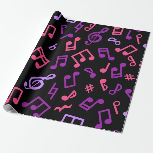 Muziekpatroon Cadeaupapier (Uitgerold)