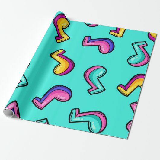 Muziekpatroon Cadeaupapier (Uitgerold)