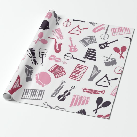 Muziekpatroon Cadeaupapier (Uitgerold)