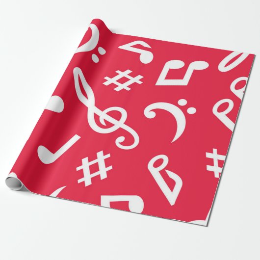 Muziekpatroon Cadeaupapier (Uitgerold)