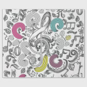 Muziekpatroon Cadeaupapier (Vlak)