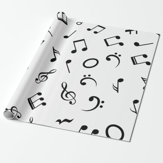 Muziekpatroon Cadeaupapier (Uitgerold)