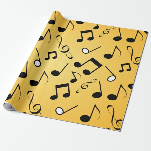 Muziekpatroon Cadeaupapier (Uitgerold)