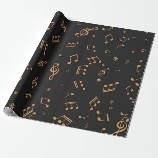 Muziekpatroon Cadeaupapier (Uitgerold)