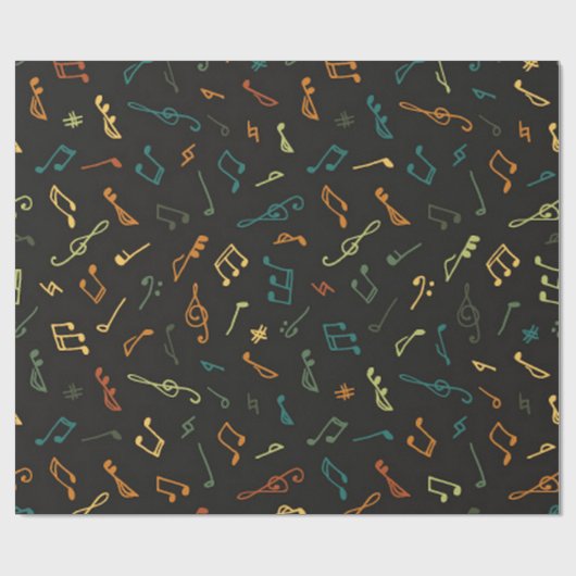 Muziekpatroon Cadeaupapier (Vlak)