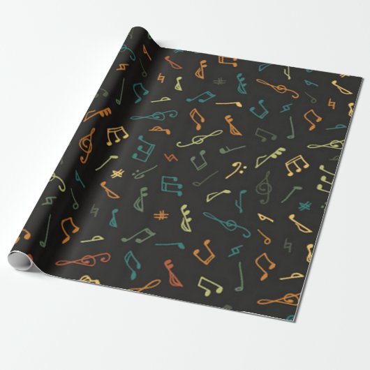 Muziekpatroon Cadeaupapier (Uitgerold)