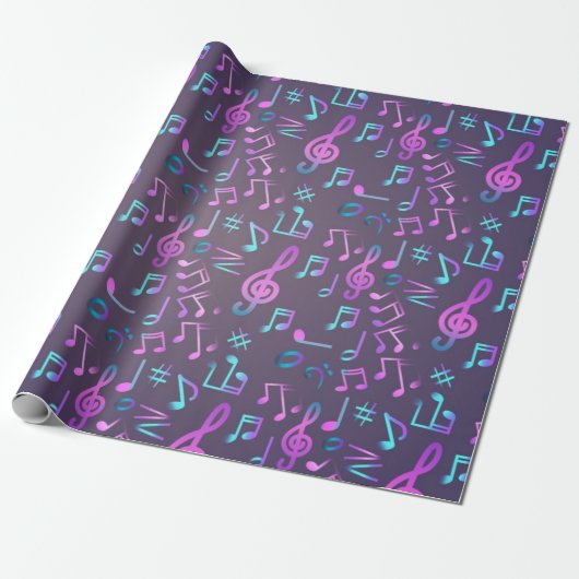 Muziekpatroon Cadeaupapier (Uitgerold)