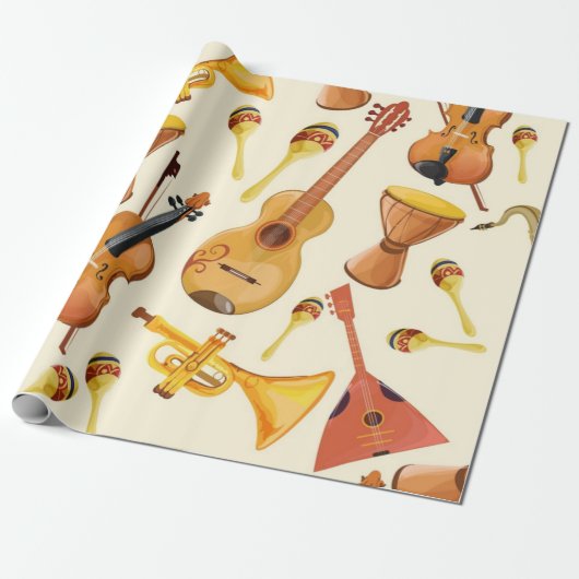 Muziekpatroon Cadeaupapier (Uitgerold)