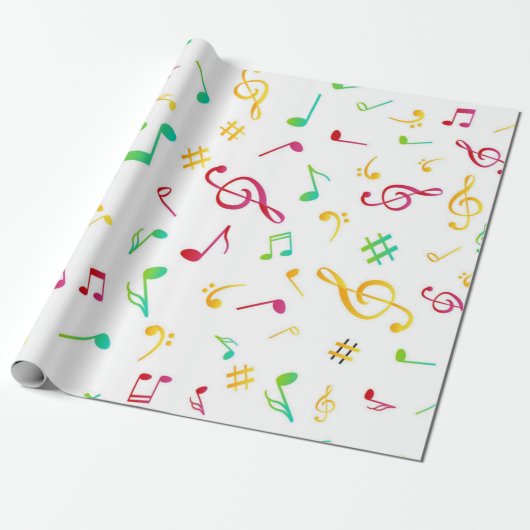 Muziekpatroon Cadeaupapier (Uitgerold)